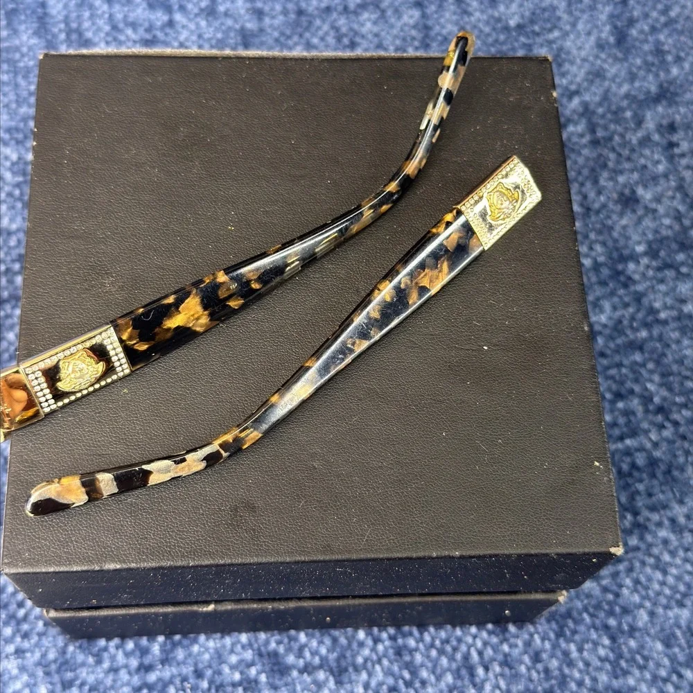 Versace Women 53-17-135 Gold Tortoise Metal Rectangular MOD 1175-B *Frames Only*